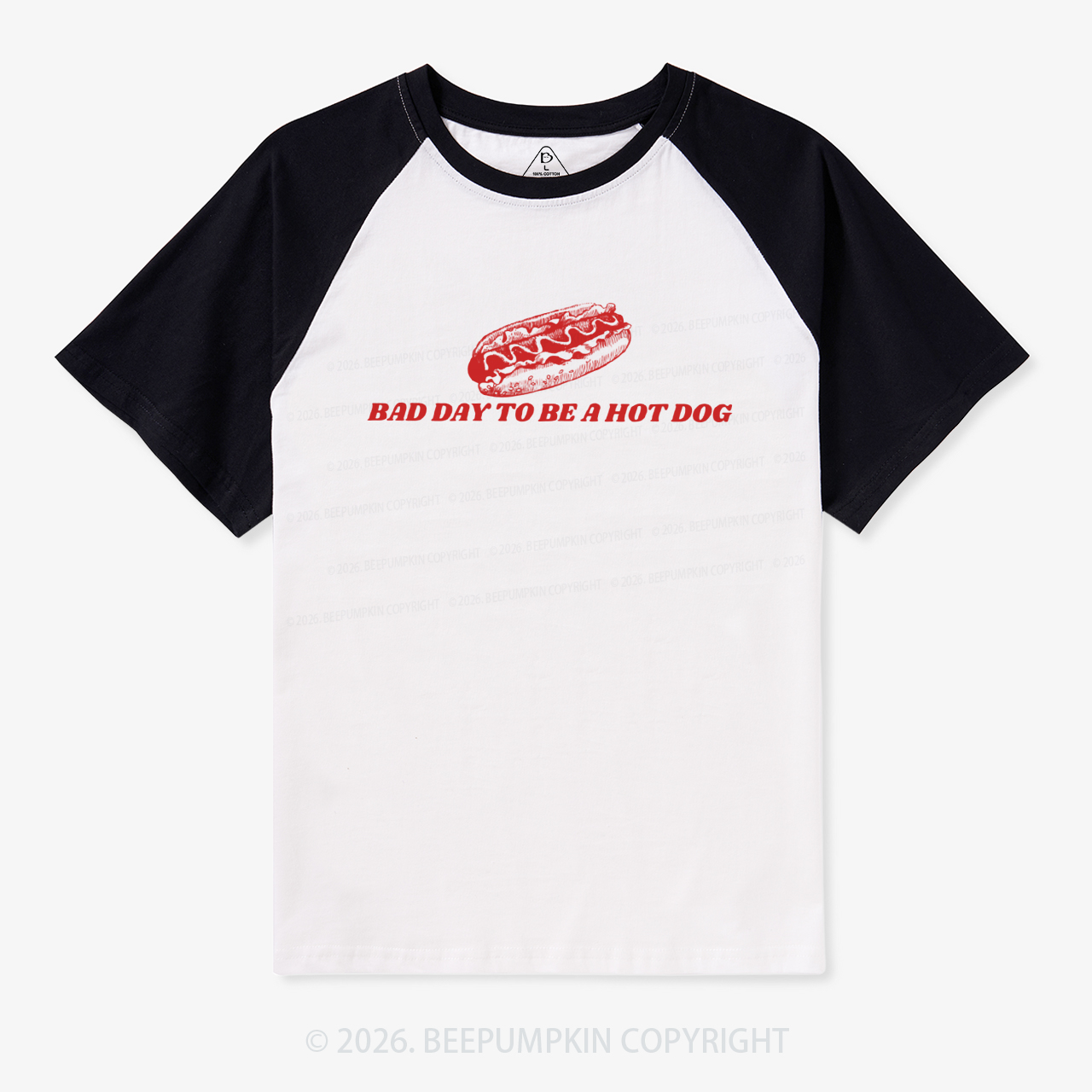 Bad Day To Be A Hot Dog Retro Raglan T-shirt