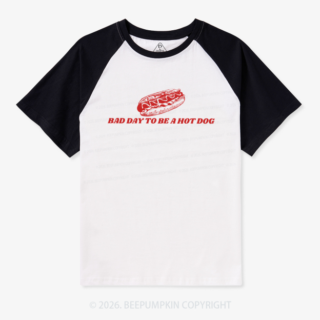 Bad Day To Be A Hot Dog Retro Raglan T-shirt