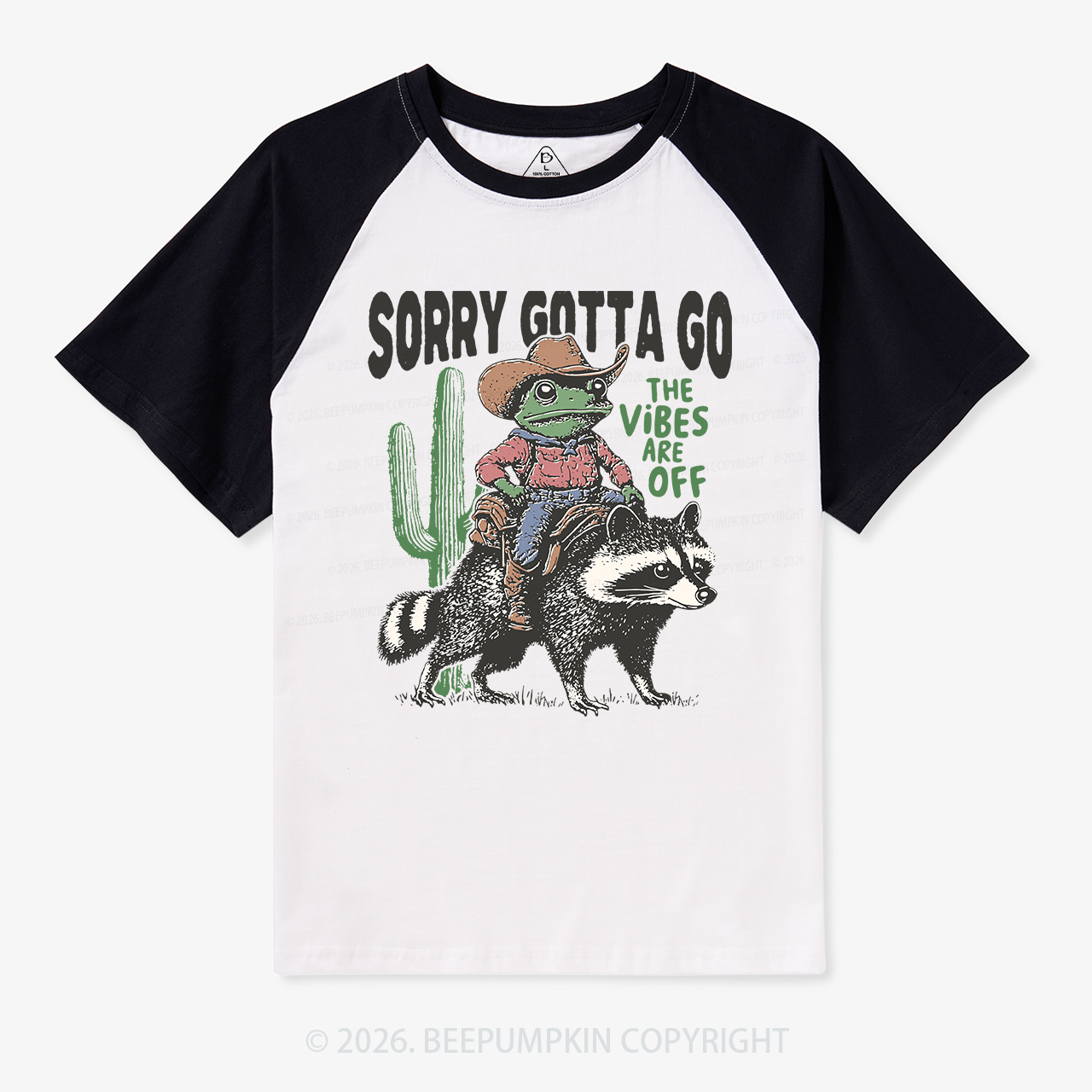 Sorry Gotta Go Vibes Are Off Vintage Frog Raglan T-shirt