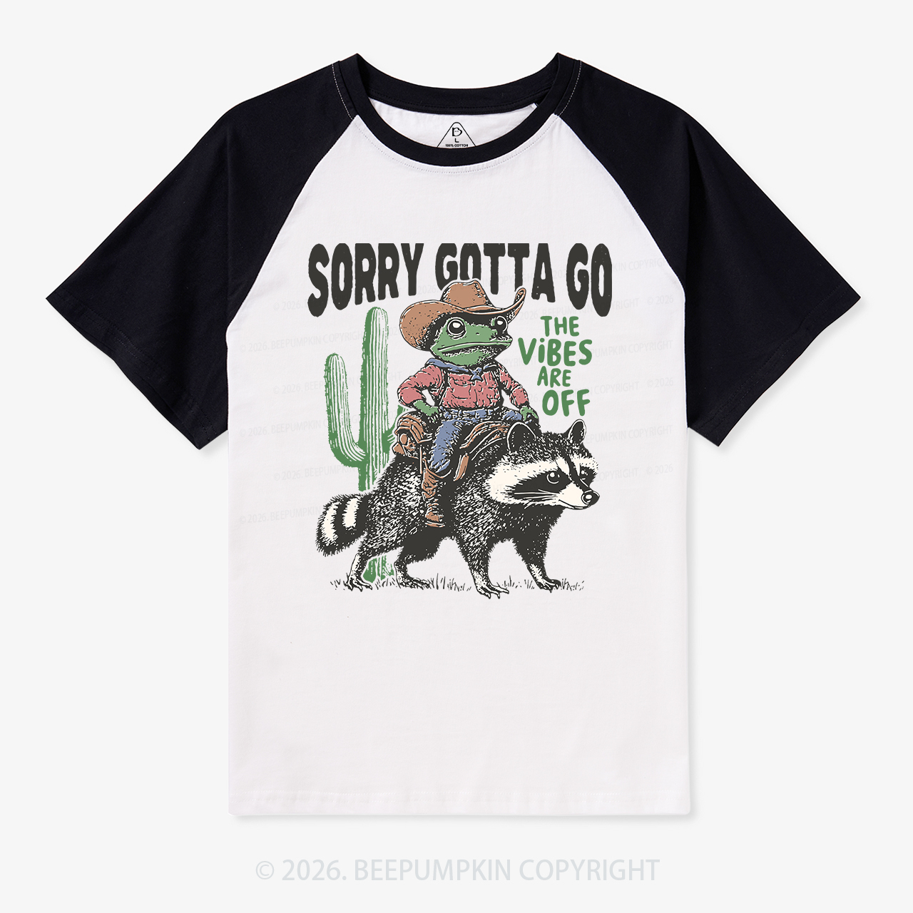 Sorry Gotta Go Vibes Are Off Vintage Frog Raglan T-shirt