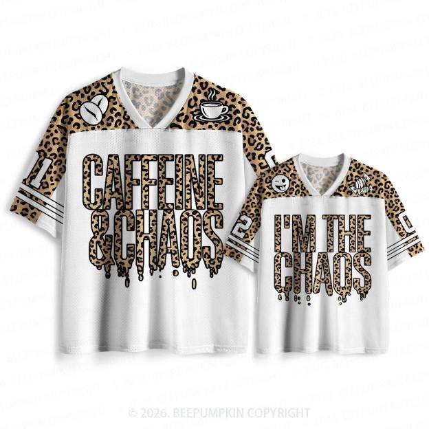 Caffeine And Chaos Funny Mesh Jersey For Family
