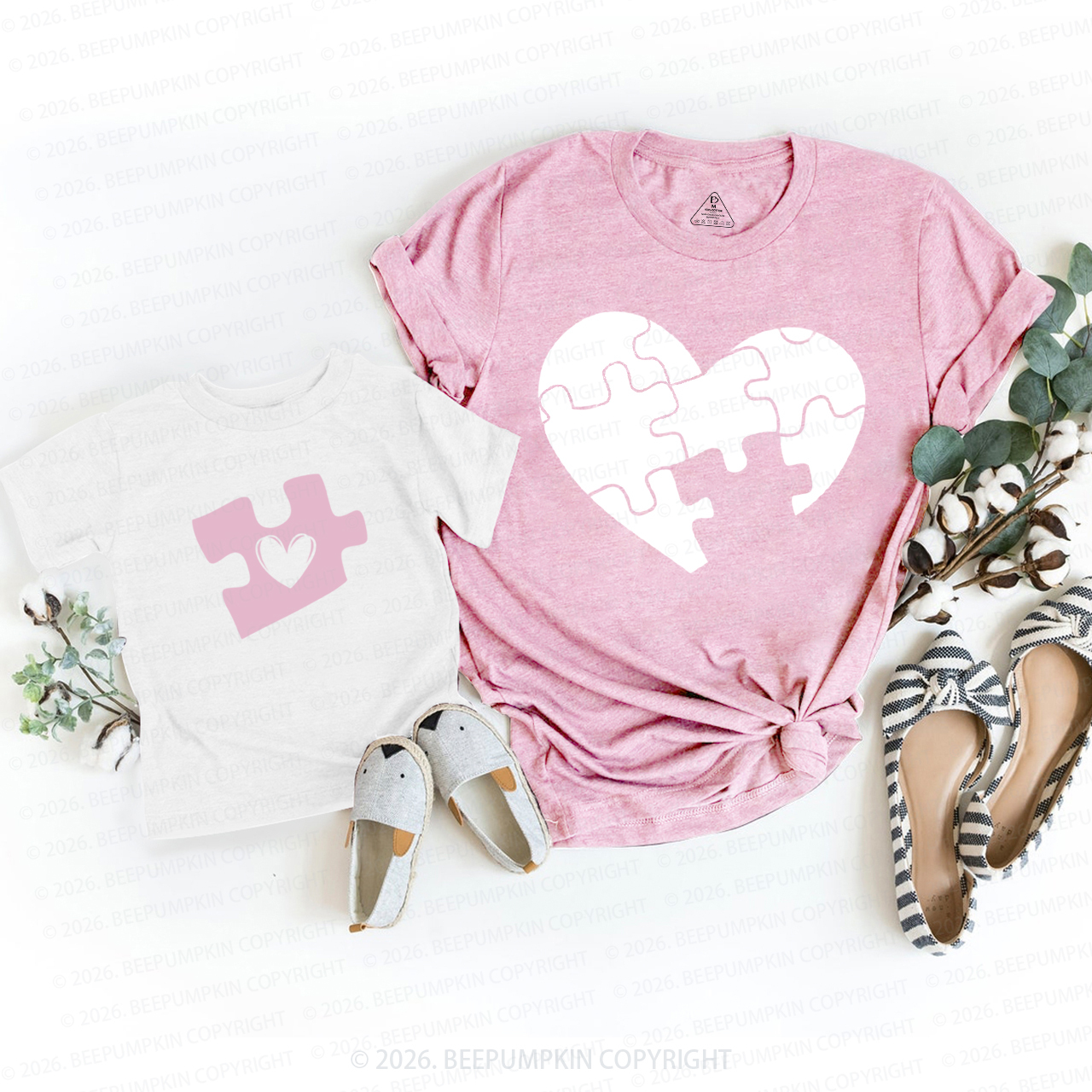Heart Puzzle You Complete Me Mom&Me Matching T-Shirts