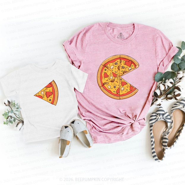Cute Pizza Piece Mom&Me Matching T-Shirts