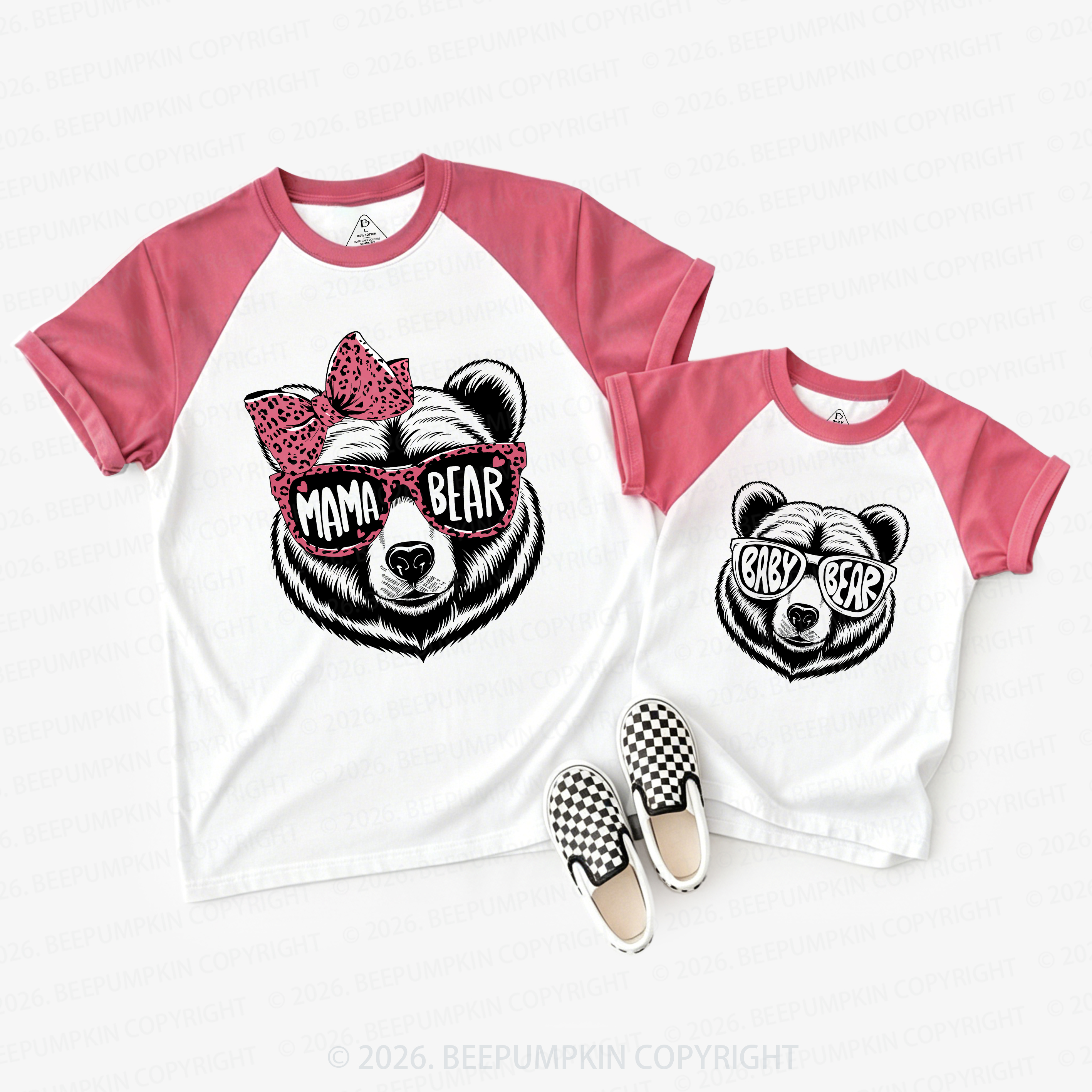Mama Bear Baby Bear Mom&Me Matching Raglan T-shirts