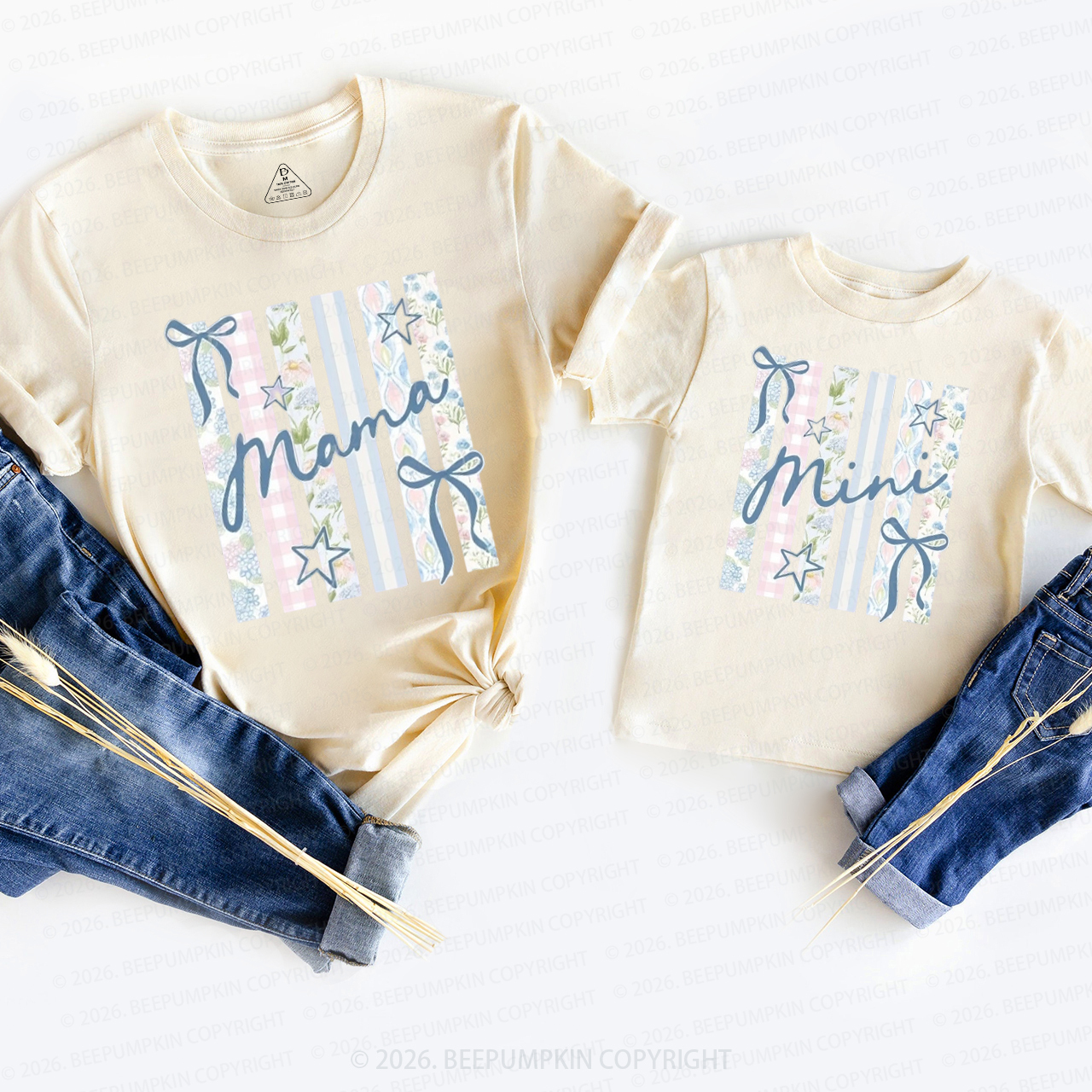 Coquette Preppy Mother's Day Mom&Me Matching T-Shirts