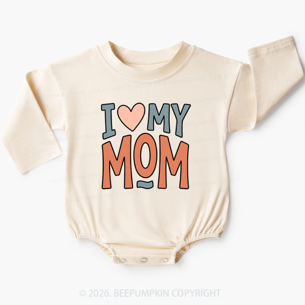 Sweet I Love My Mom Baby Bubble Romper