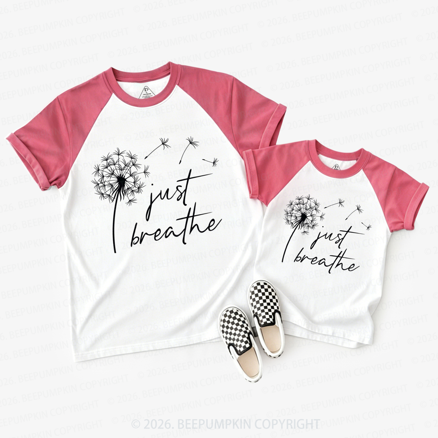 Just Breathe Dandelion Mom&Me Matching Raglan T-shirts