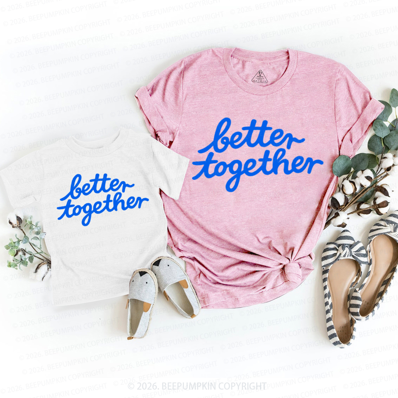 Blue Better Together Mom&Me Matching T-Shirts