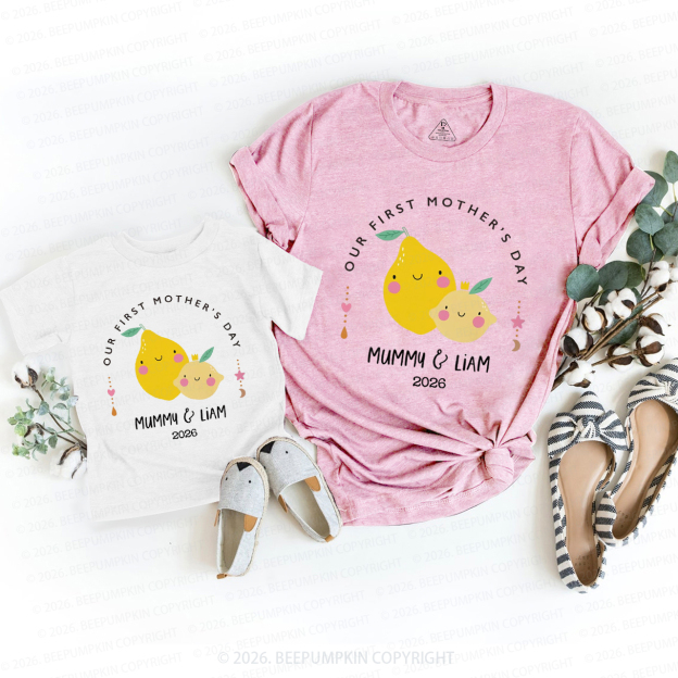 Personalized Lemon Our First Mother's Day Mom&Me Matching T-Shirts