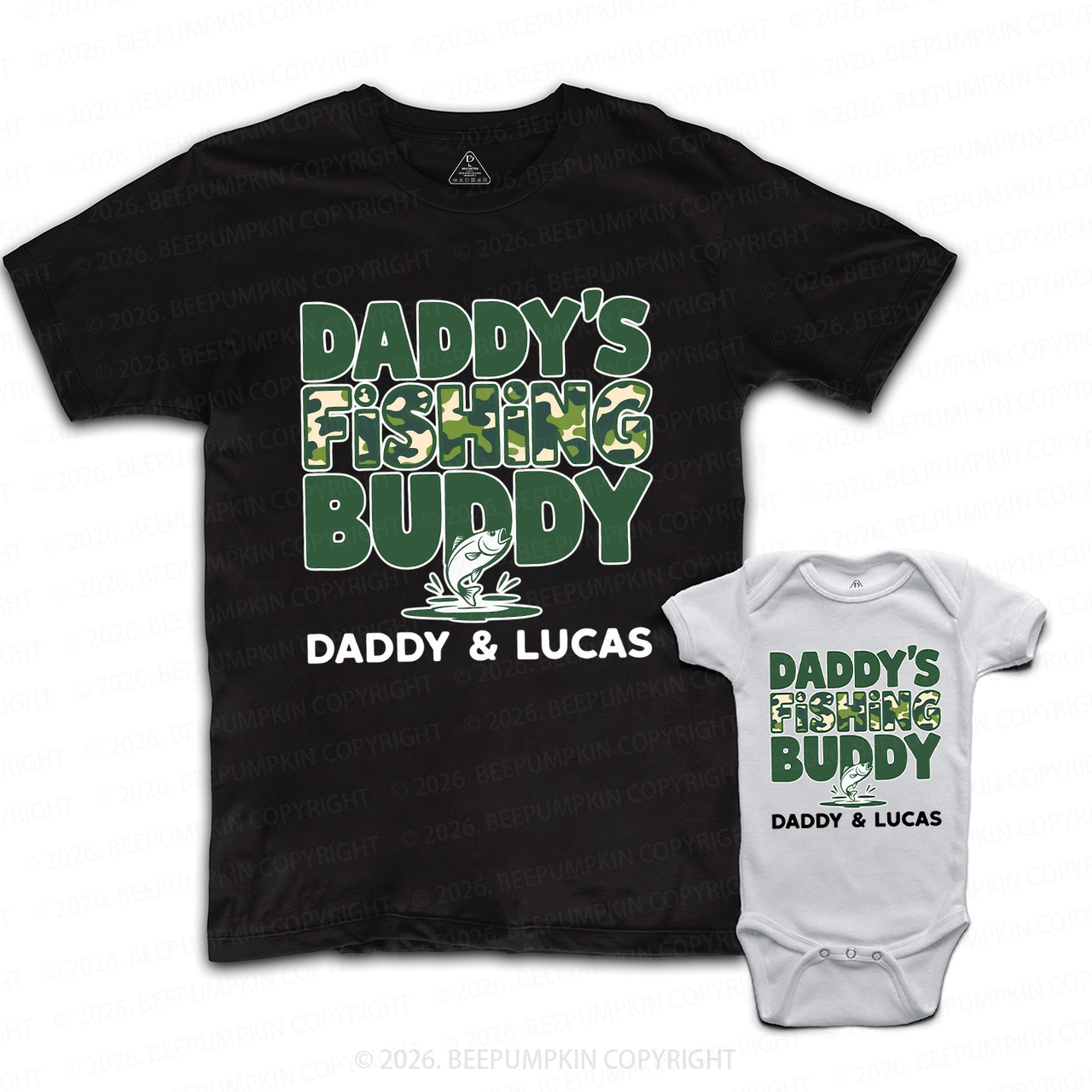 Personalized Fishing Buddies Dad&Me Matching Shirts