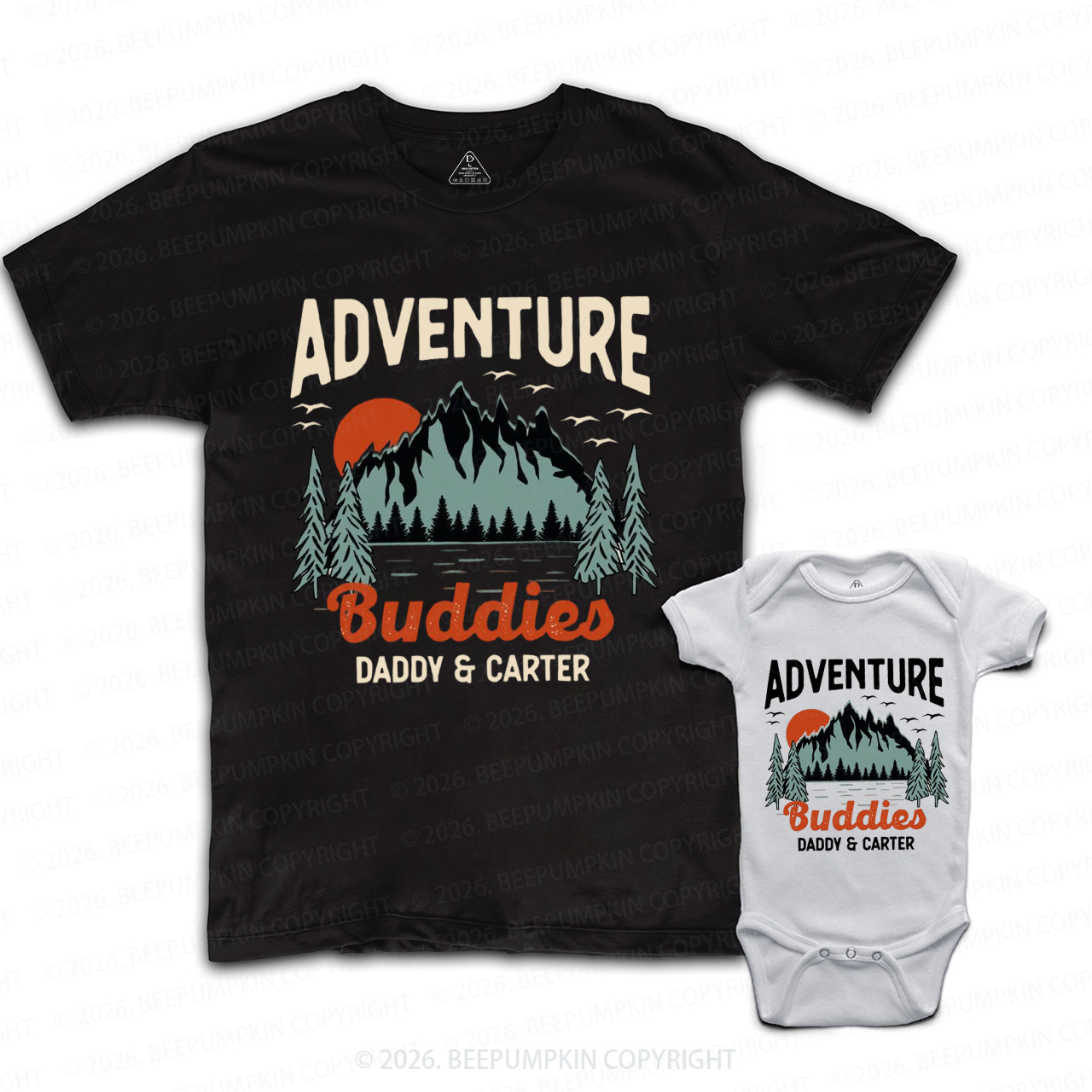 Personalized Adventure Buddies Dad&Me Matching Shirts