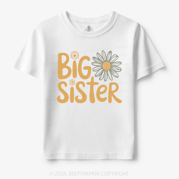 Big Sister Daisy Boho Flower Toddler&Kid's Tees