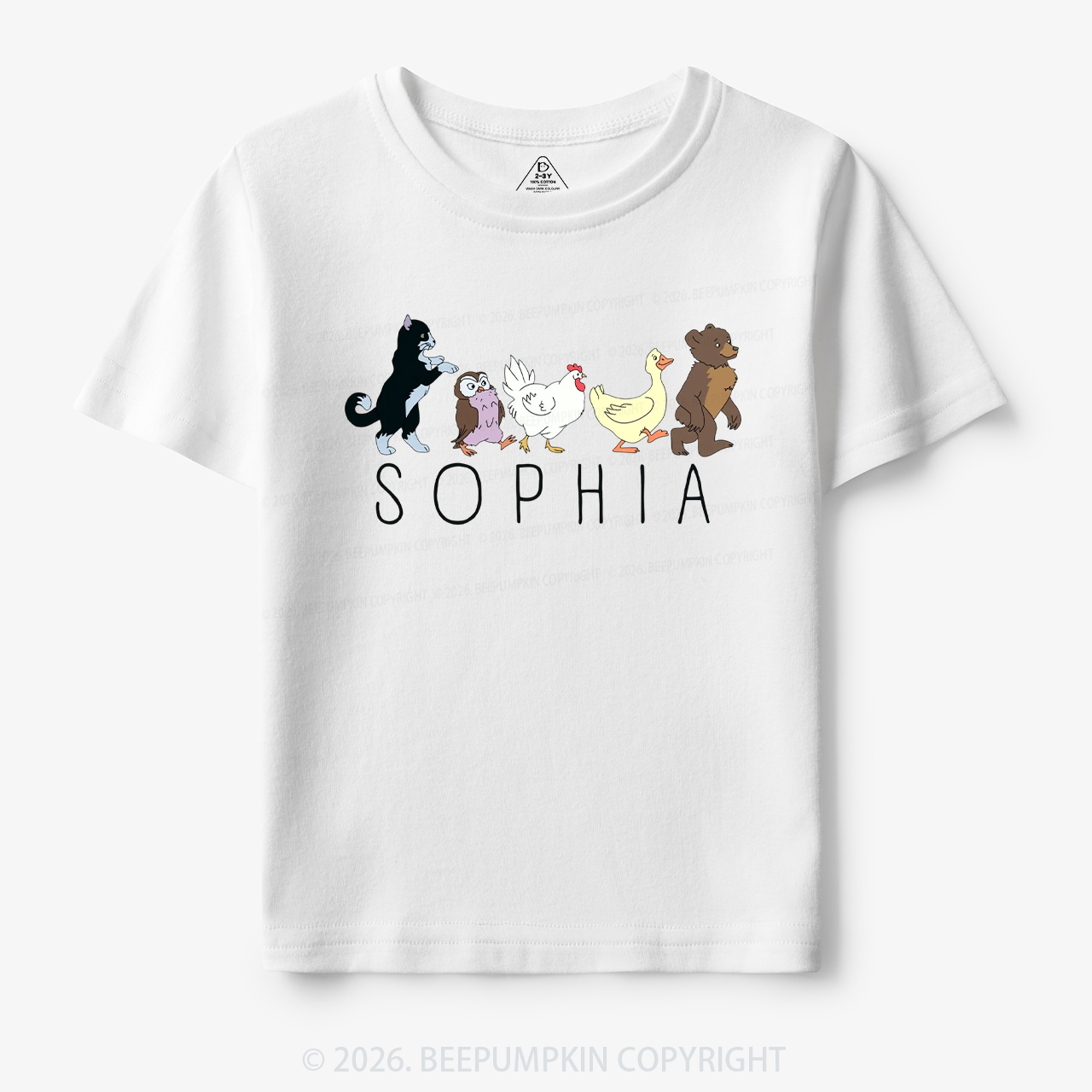 Personalized Cute Animal Friends Toddler&Kid's Tees