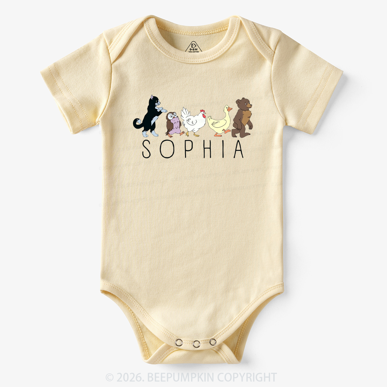 Personalized Cute Animal Friends Bodysuit