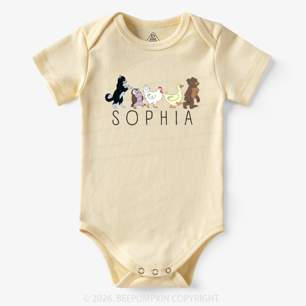Personalized Cute Animal Friends Bodysuit