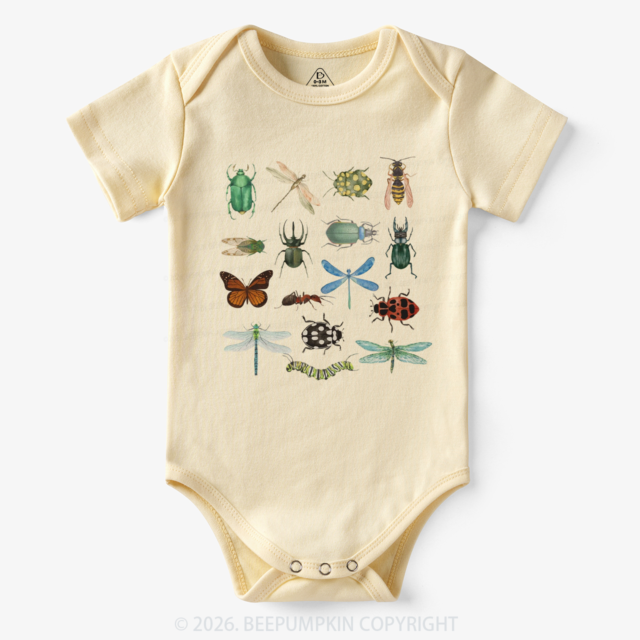 Retro Bugs Boho Natural Bodysuit