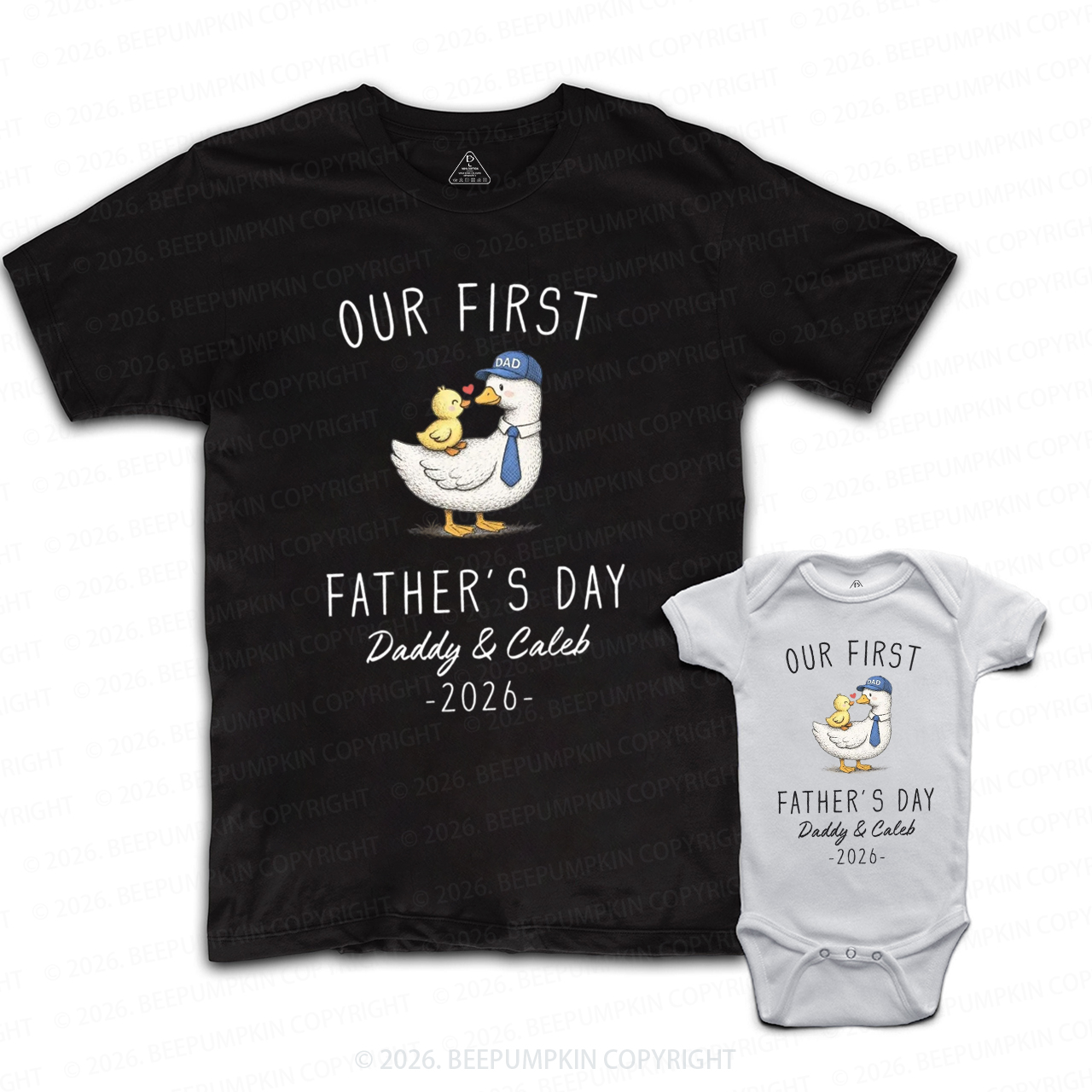 Personalized Our First Fathers Day Goose Dad&Me Matching Shirts