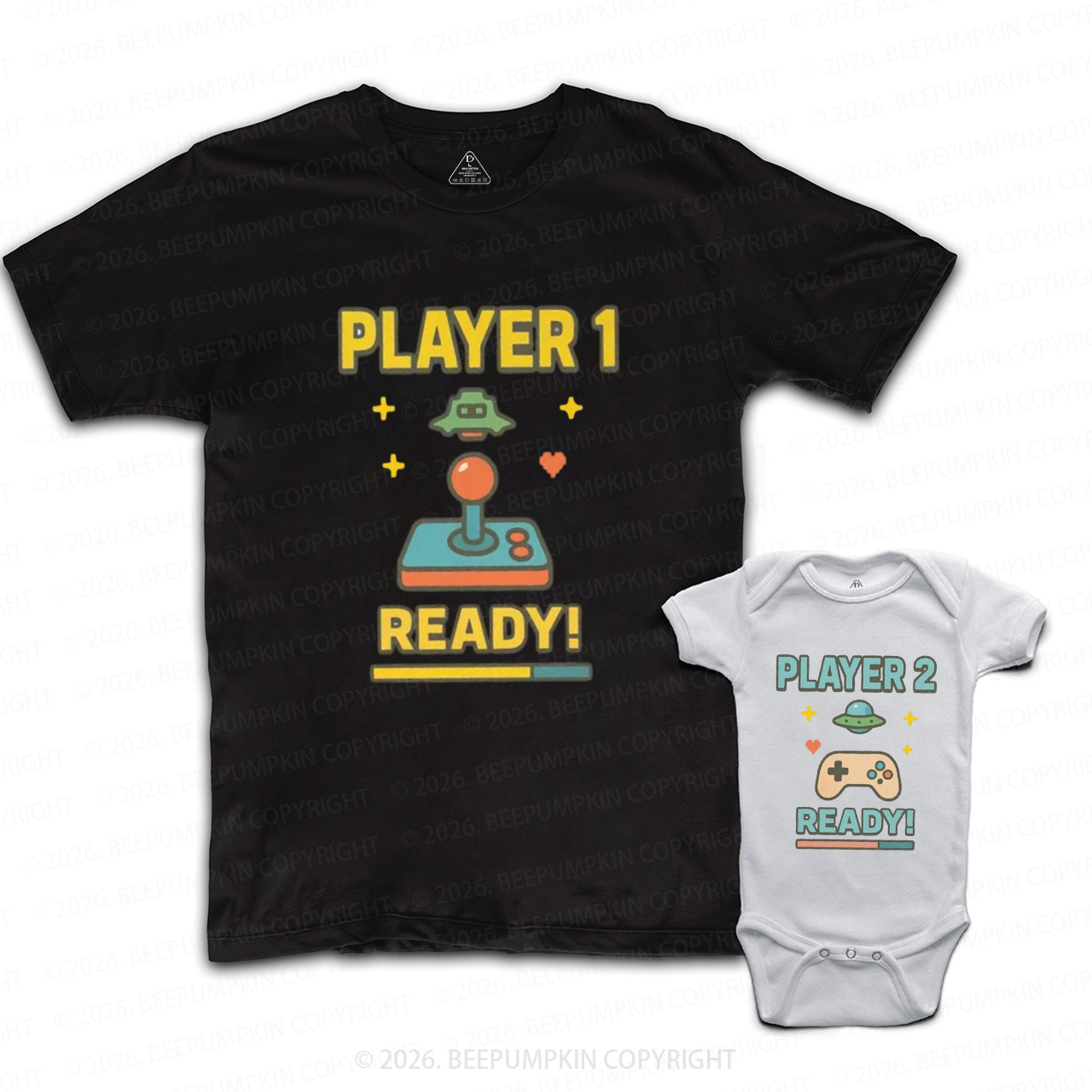 Player 1 & 2 Ready Dad&Me Matching Shirts