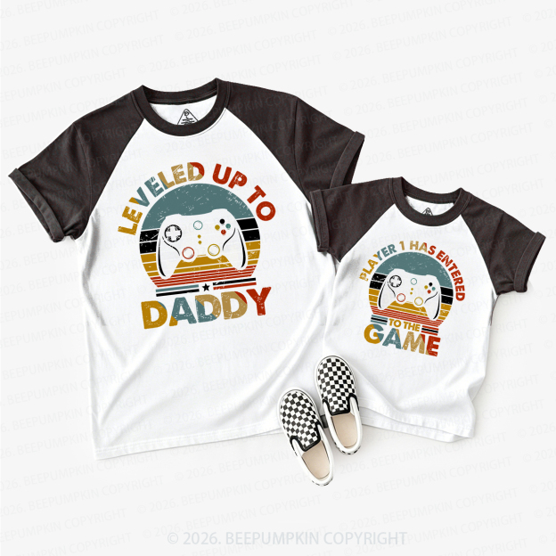 Leveled Up To Player 2 Entered The Game Matching Raglan T-shirts