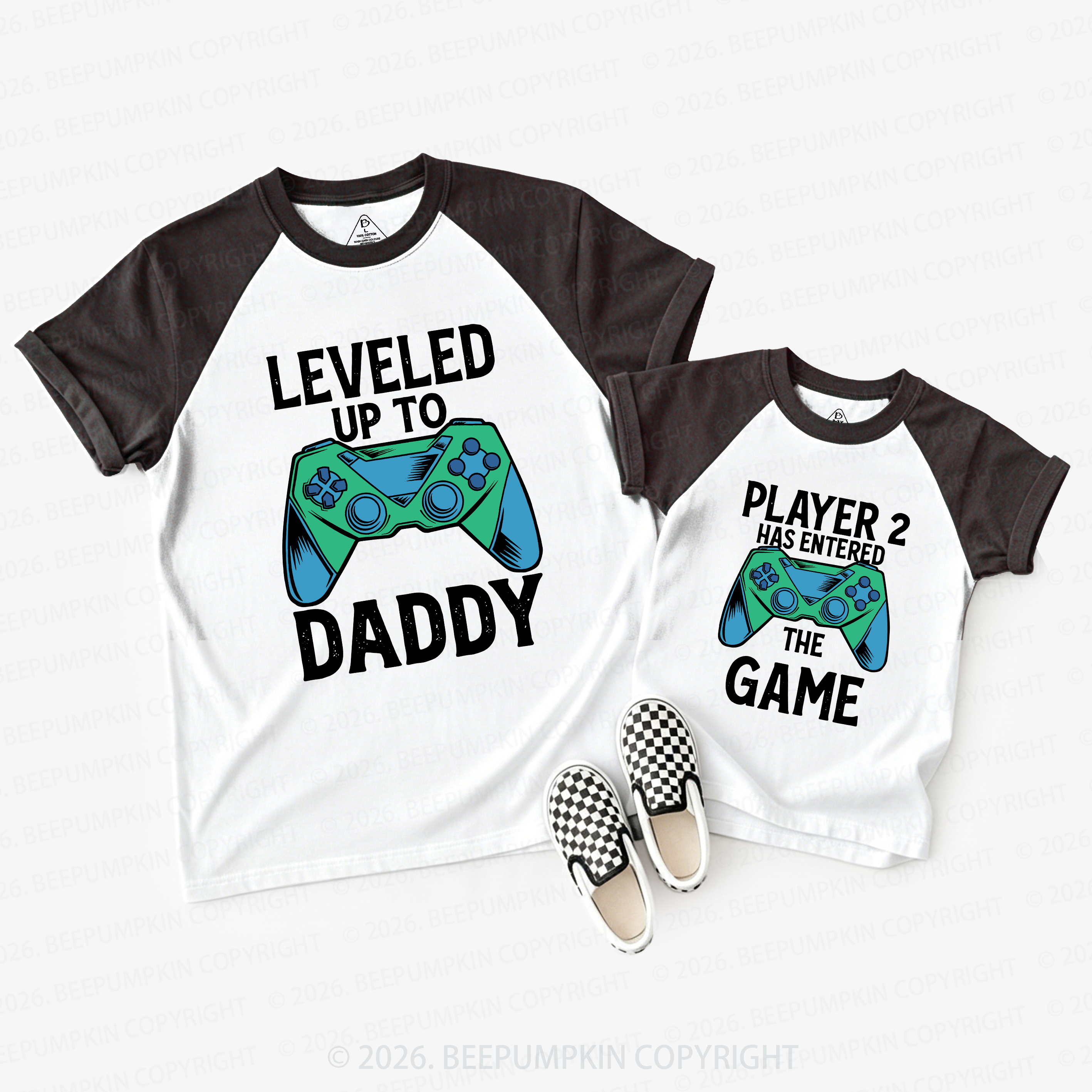 Leveled Up Dad&Me Matching Raglan T-shirts