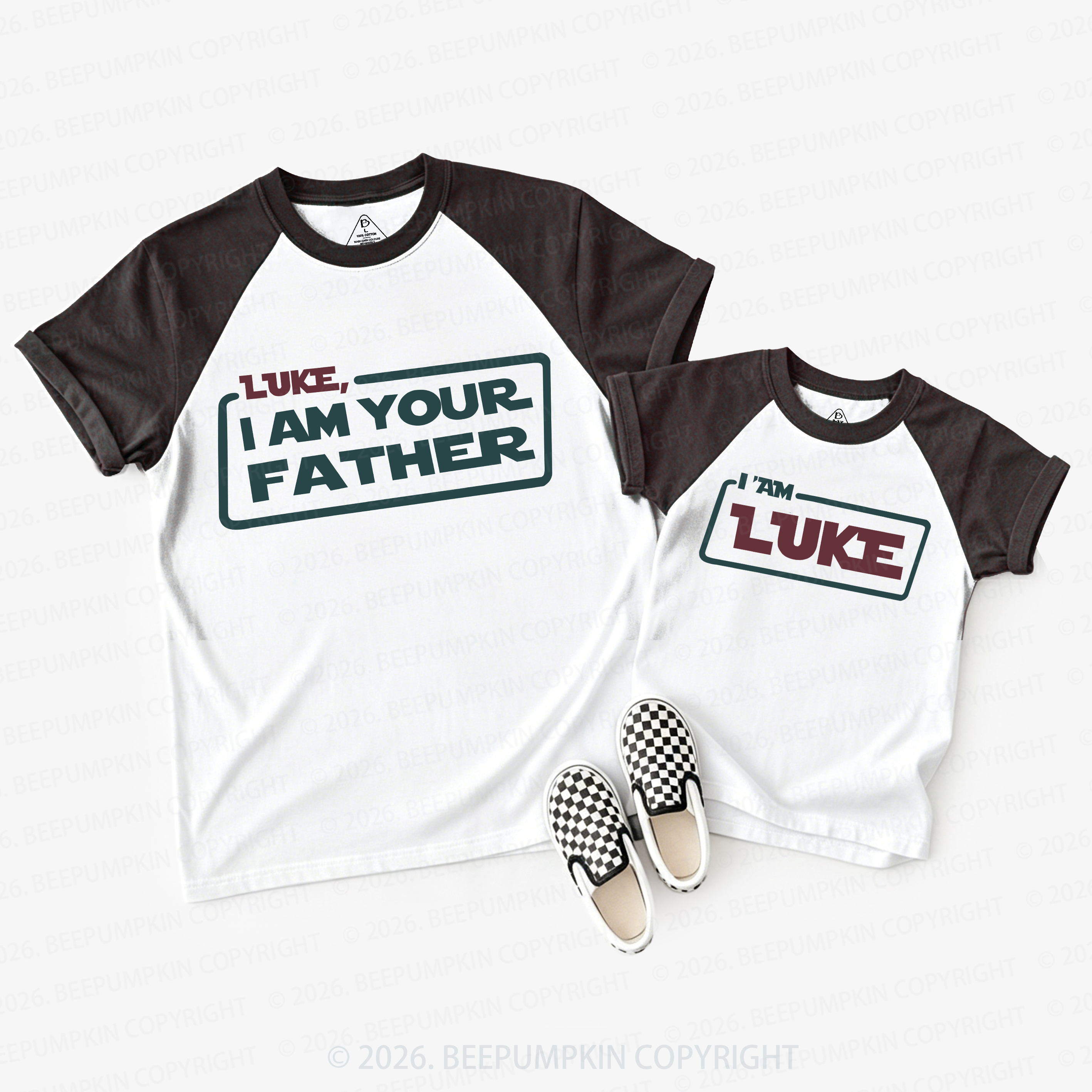 Personalized Name I Am Your Father Dad&Me Matching Raglan T-shirts