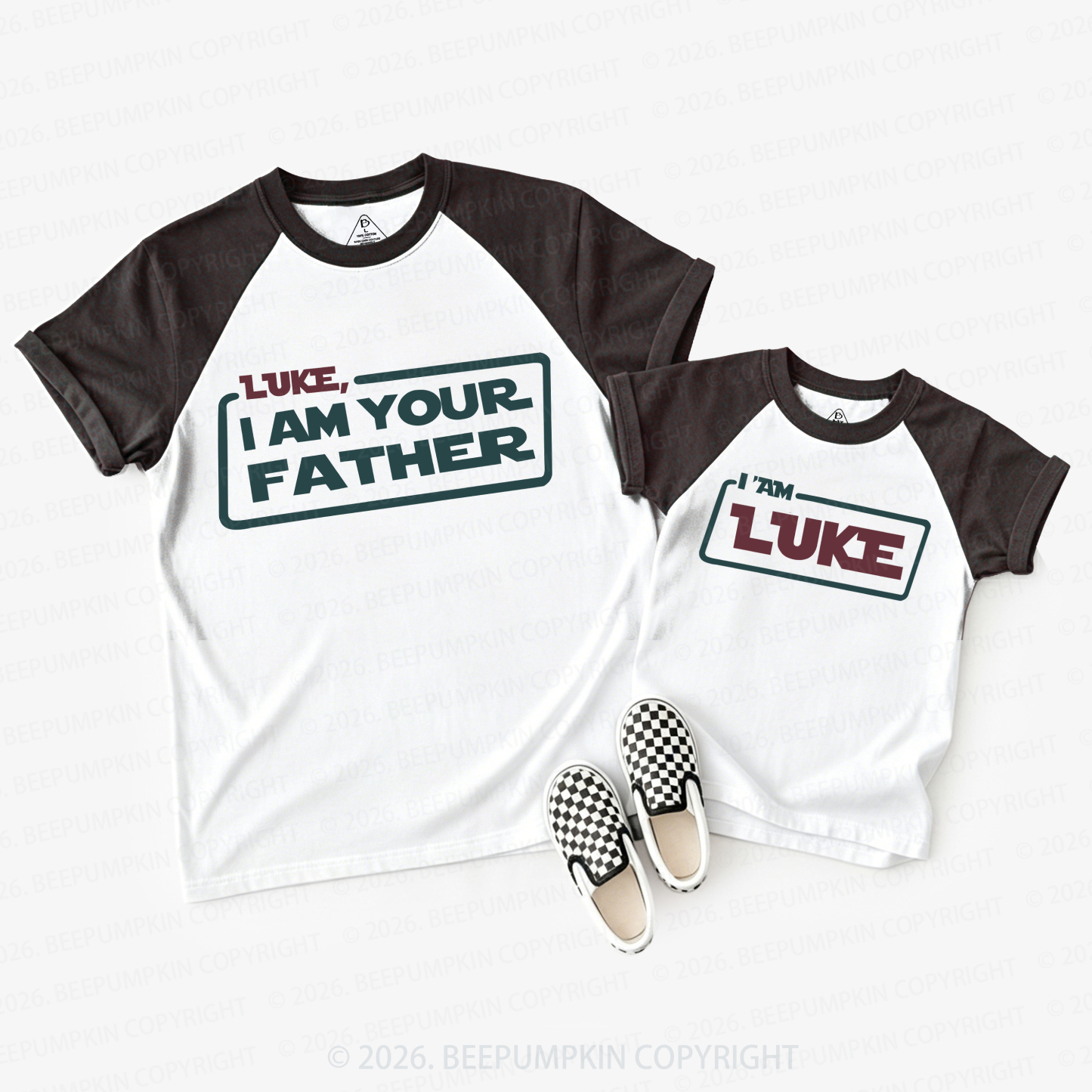 Personalized Name I Am Your Father Dad&Me Matching Raglan T-shirts