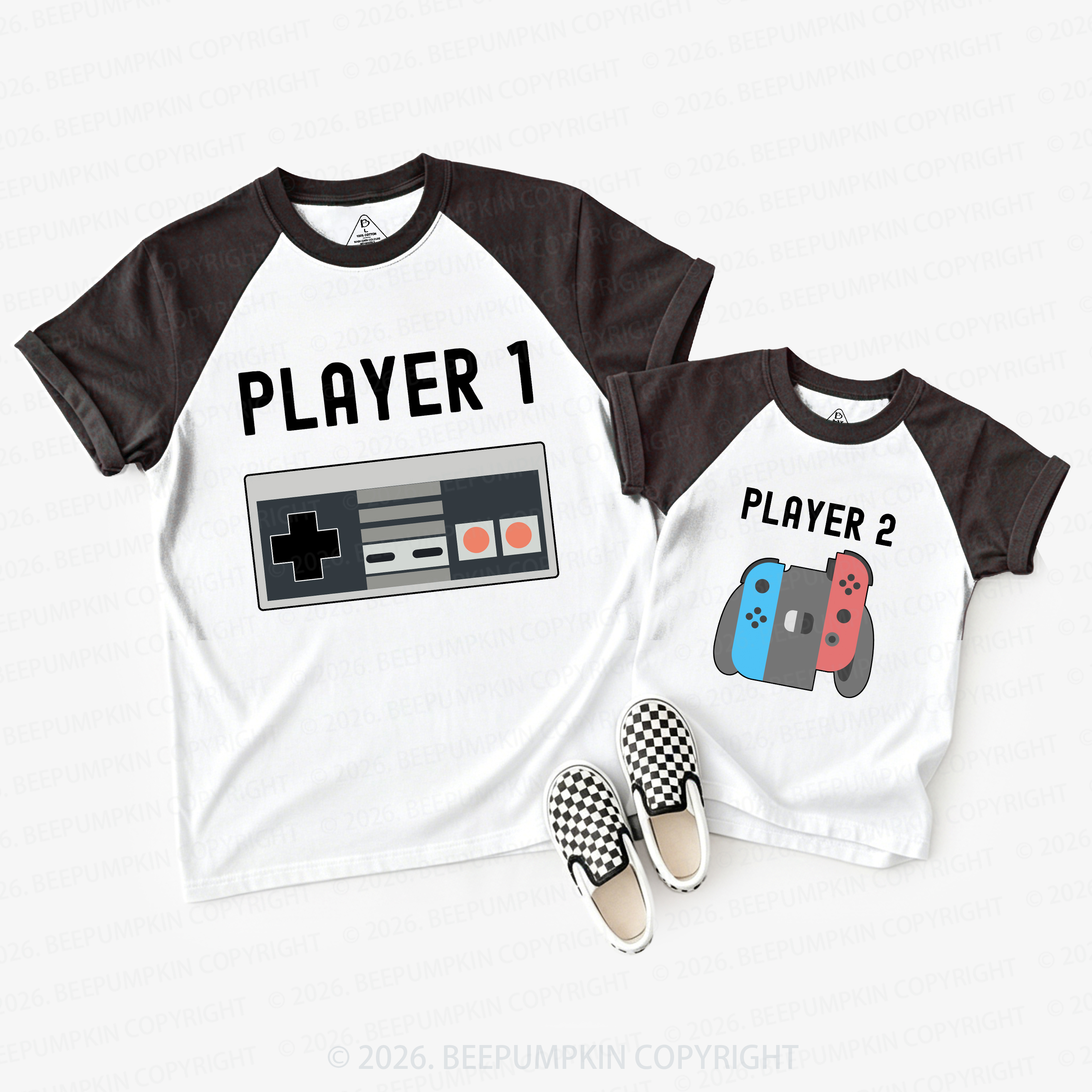 Retro Video Game Dad&Me Matching Raglan T-shirts