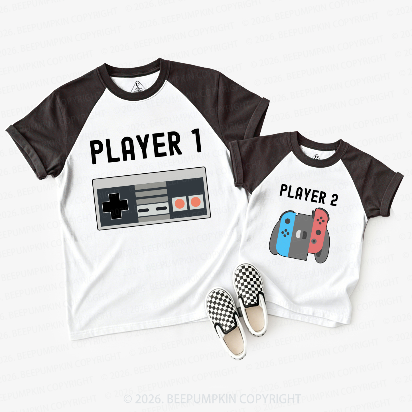 Retro Video Game Dad&Me Matching Raglan T-shirts
