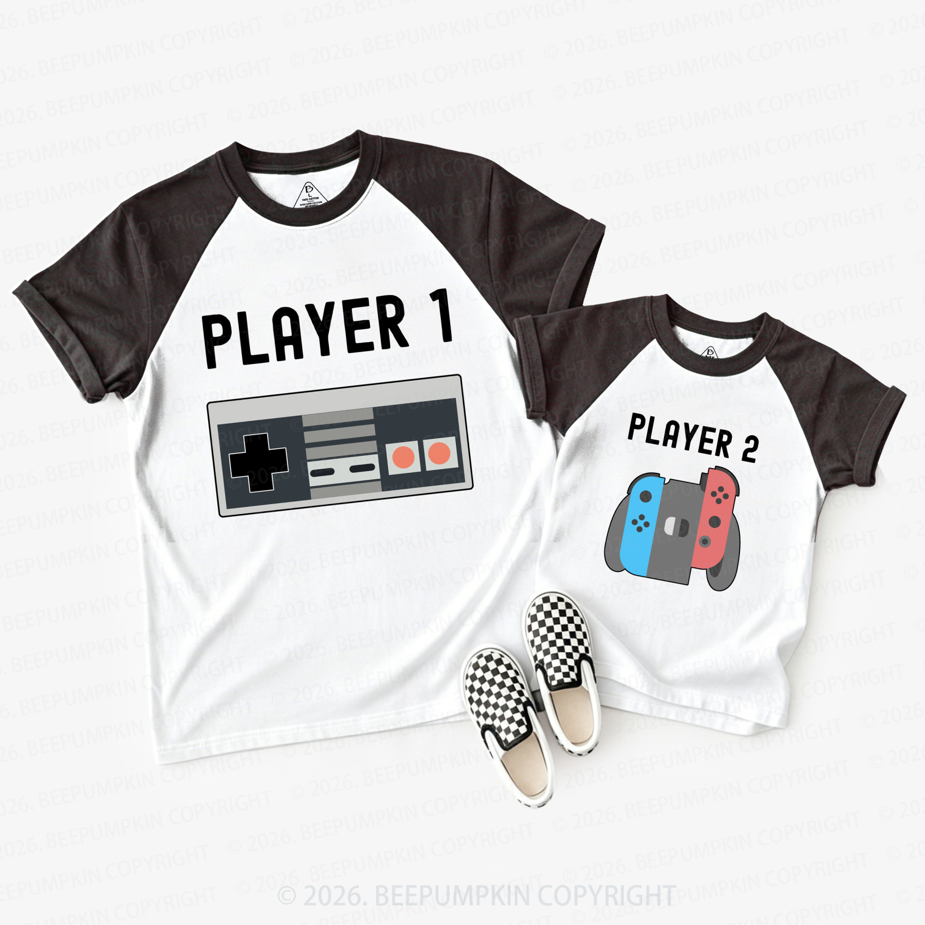 Retro Video Game Dad&Me Matching Raglan T-shirts