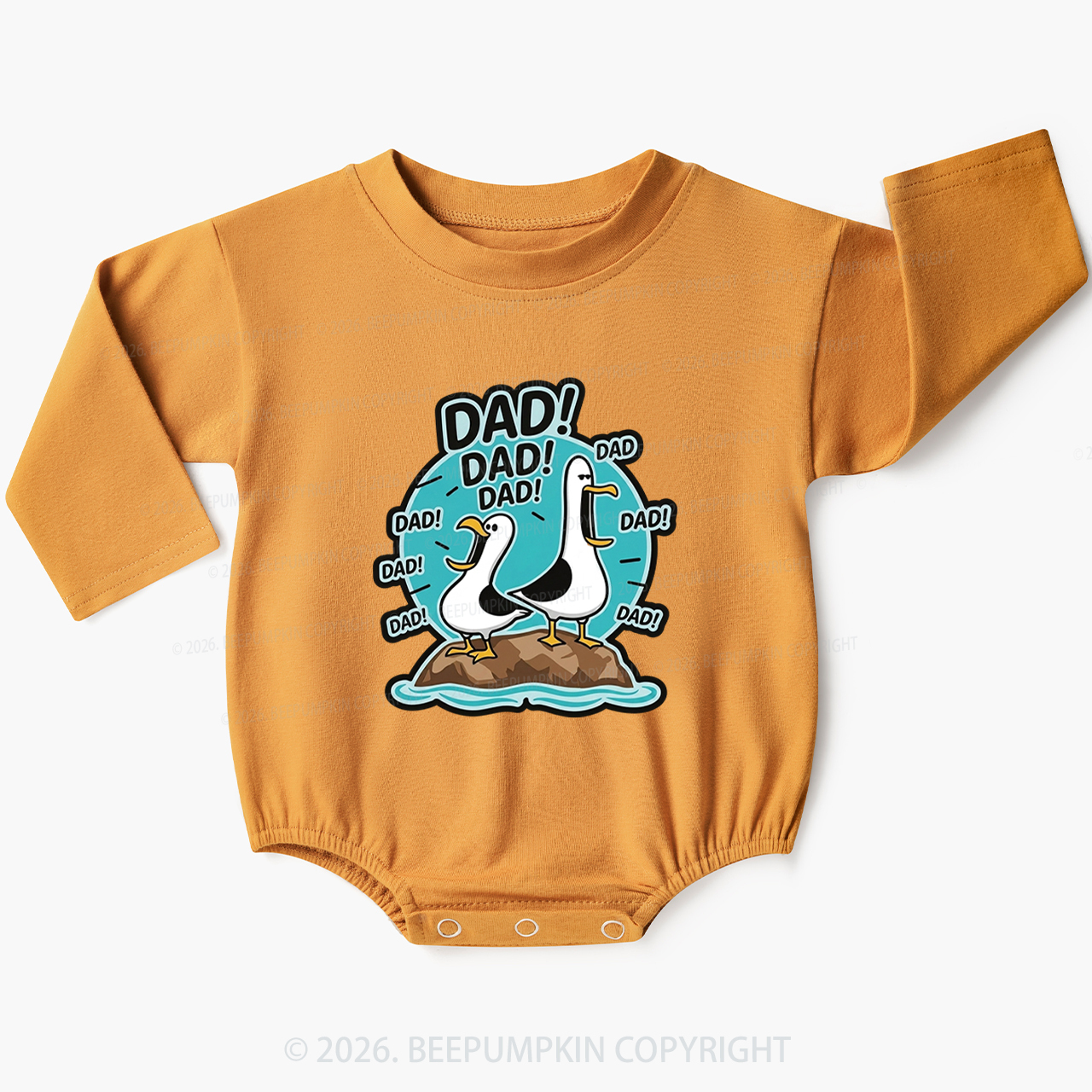 Funny Seagull DAD Baby Bubble Romper