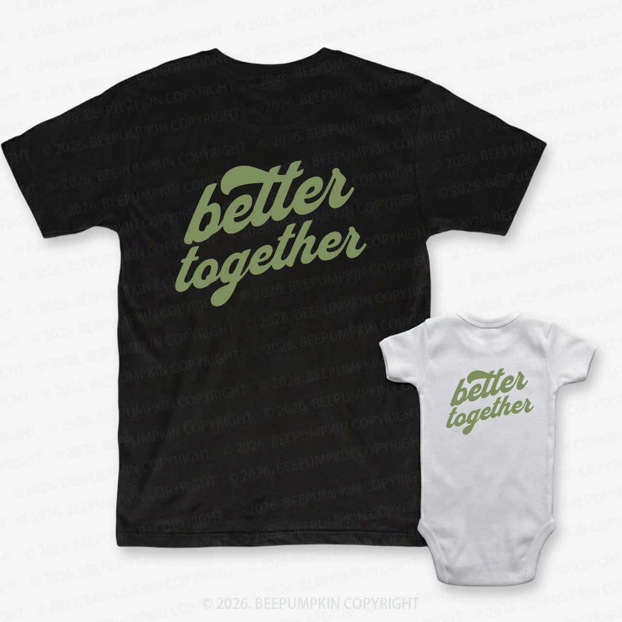 Retro Style Better Together Dad&Me Matching Shirts-Back Design
