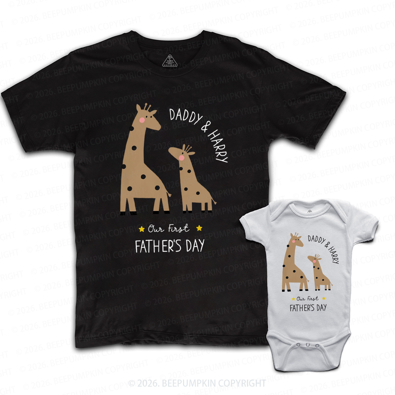 Personalized Cute Our First Father's Day Dad&Me Matching Shirts