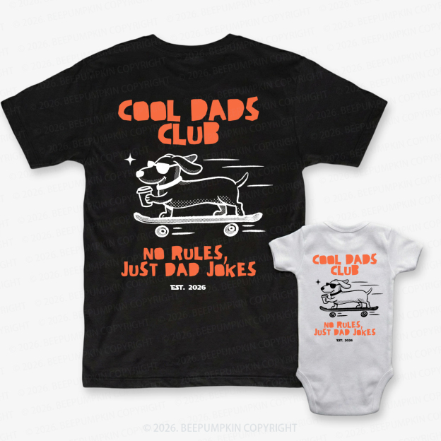 Cool Dads Club Dog Skateboard Dad&Me Matching Shirts
