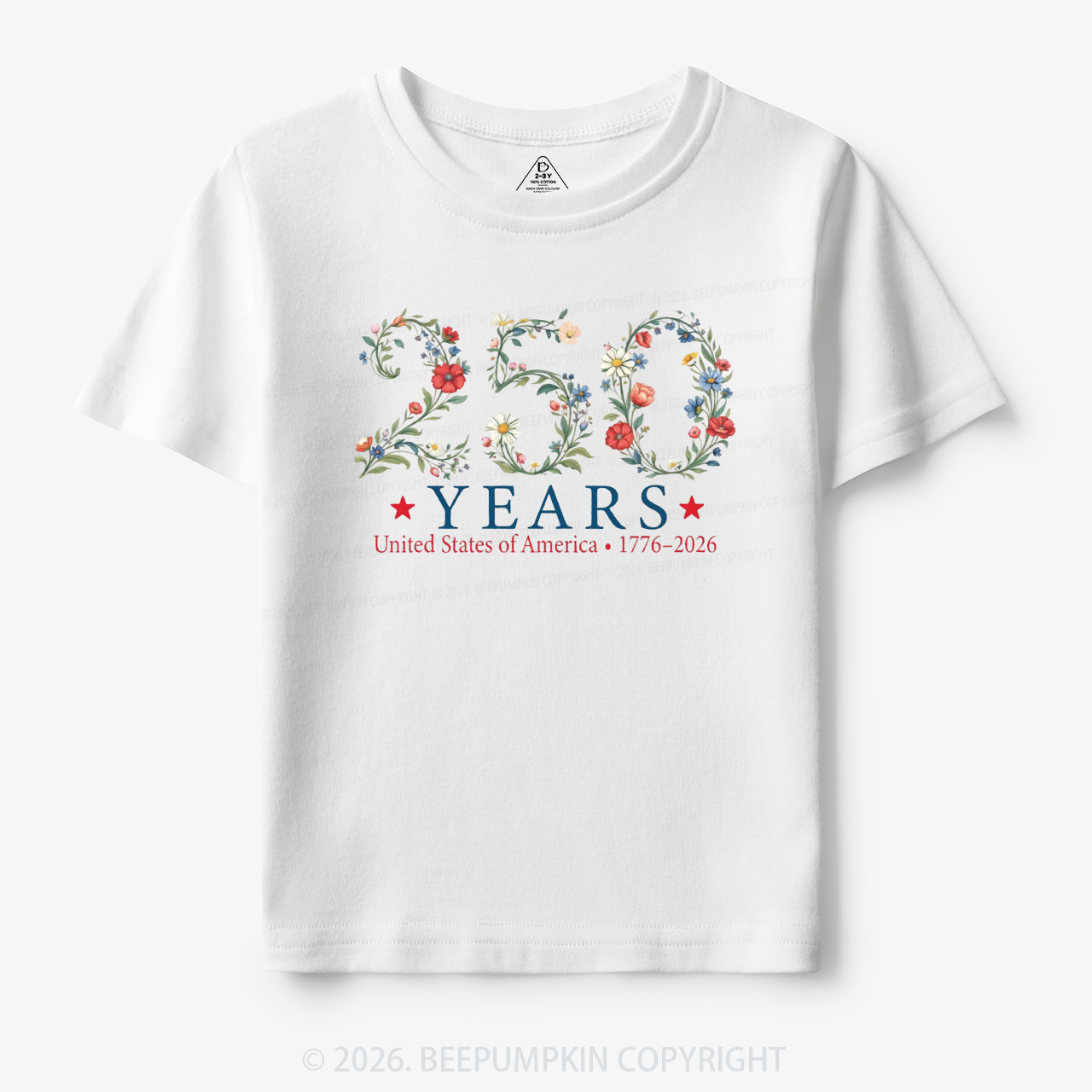 USA 250th Anniversary Floral Toddler&Kid's Tees