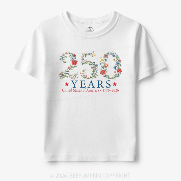 USA 250th Anniversary Floral Toddler&Kid's Tees