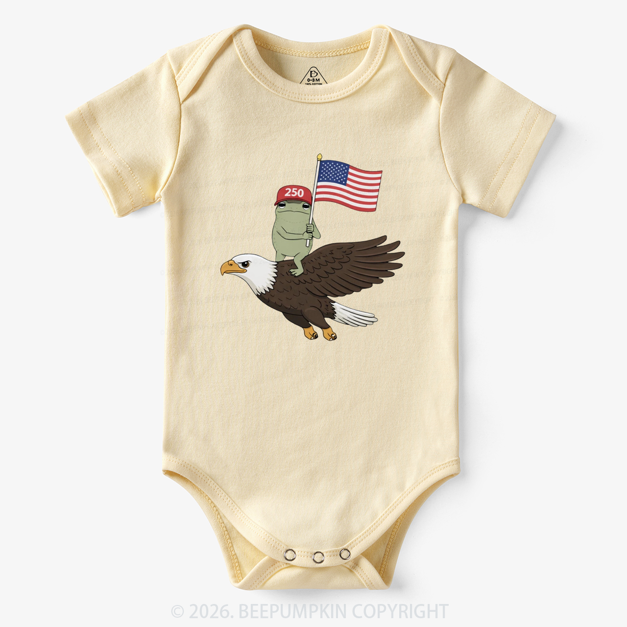 Americas 250th Birthday Funny Frog Bodysuit