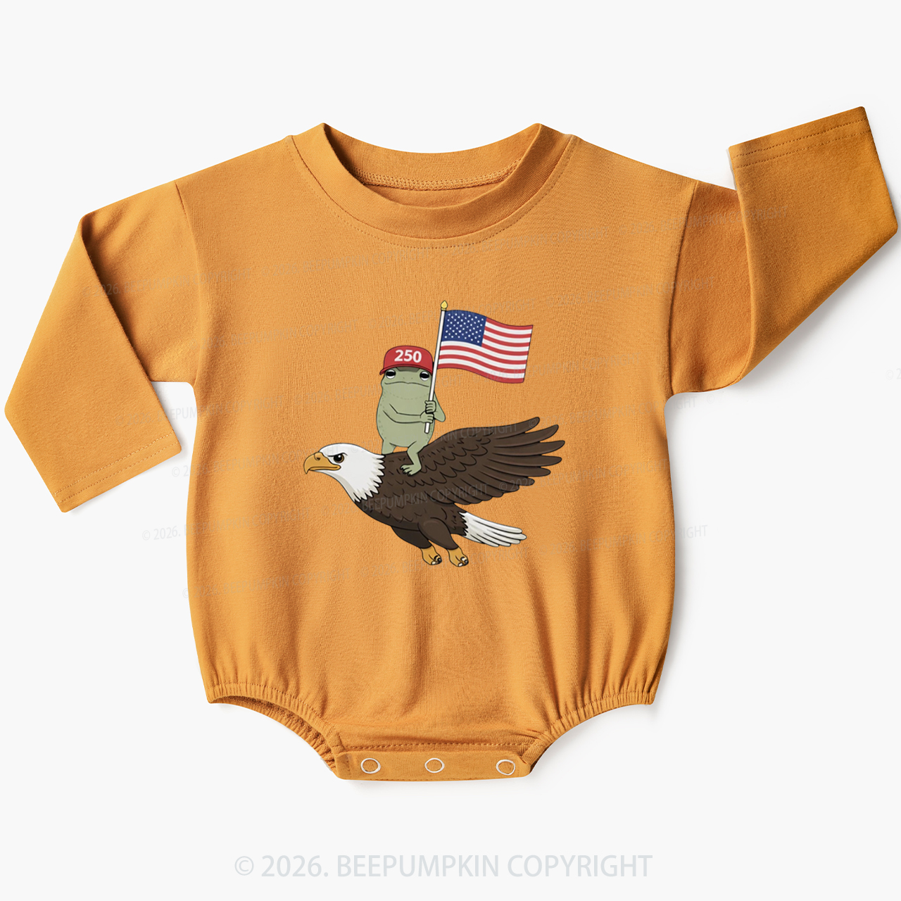 Americas 250th Birthday Funny Frog Baby Bubble Romper