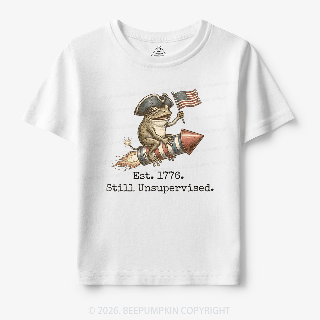 Est 1776 Funny Frog American 250th Anniversary Toddler&Kid's Tees