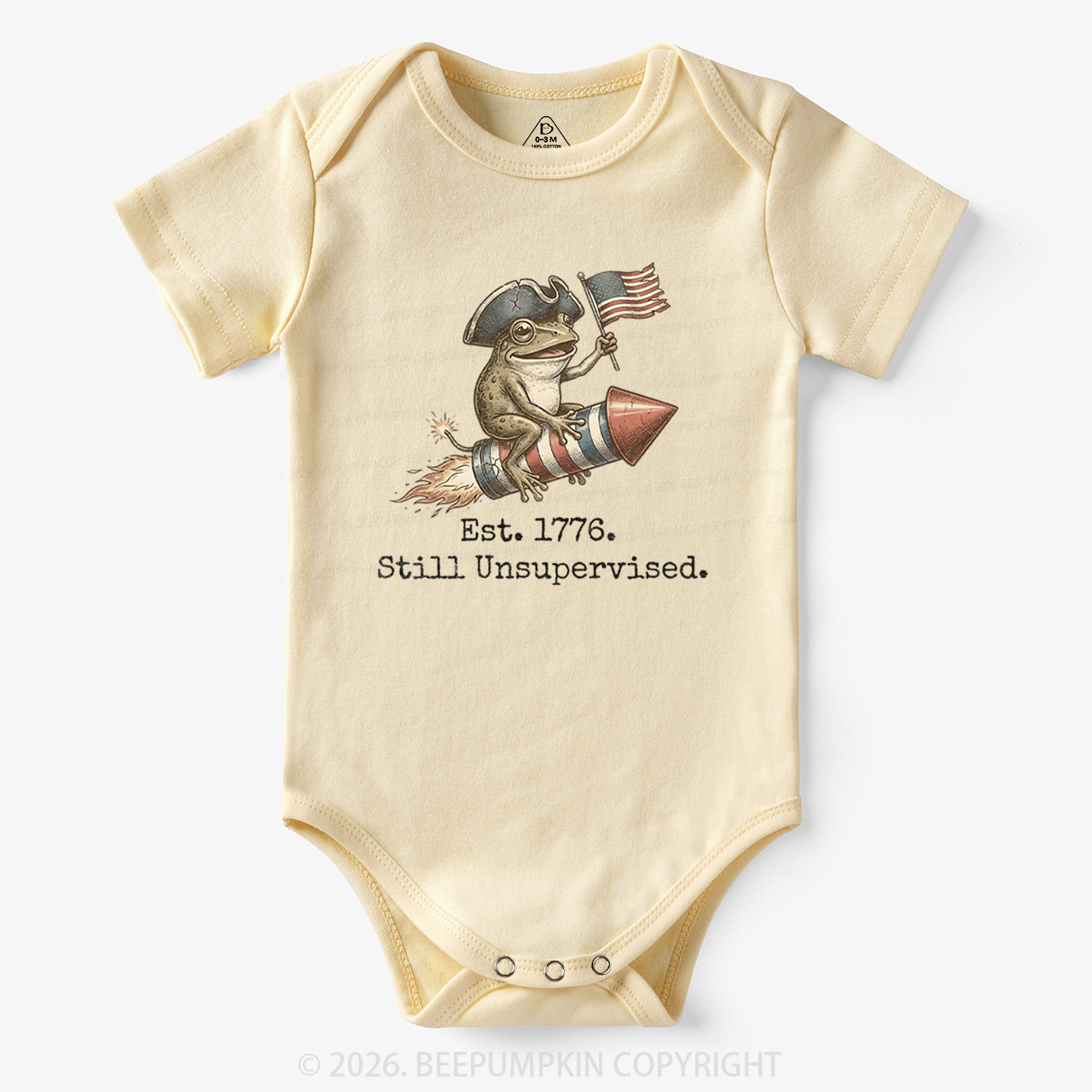 Est 1776 Funny Frog  American 250th Anniversary Bodysuit