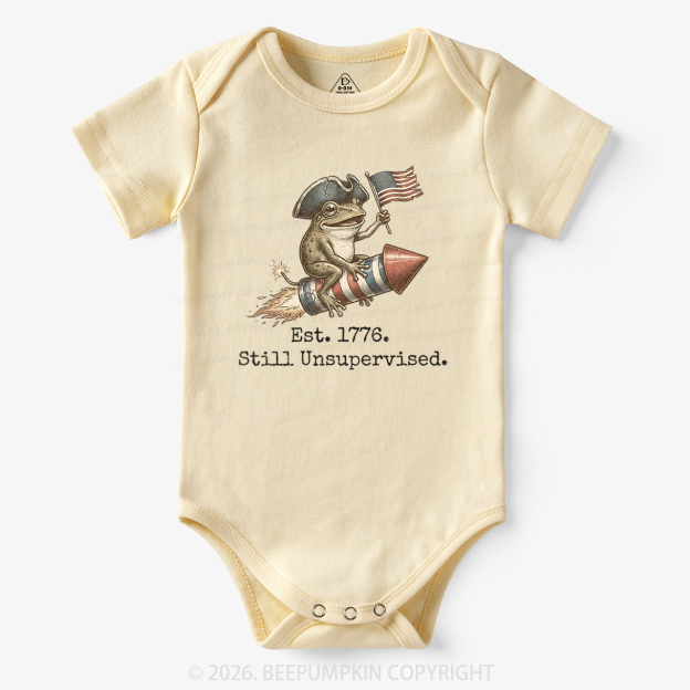 Est 1776 Funny Frog  American 250th Anniversary Bodysuit