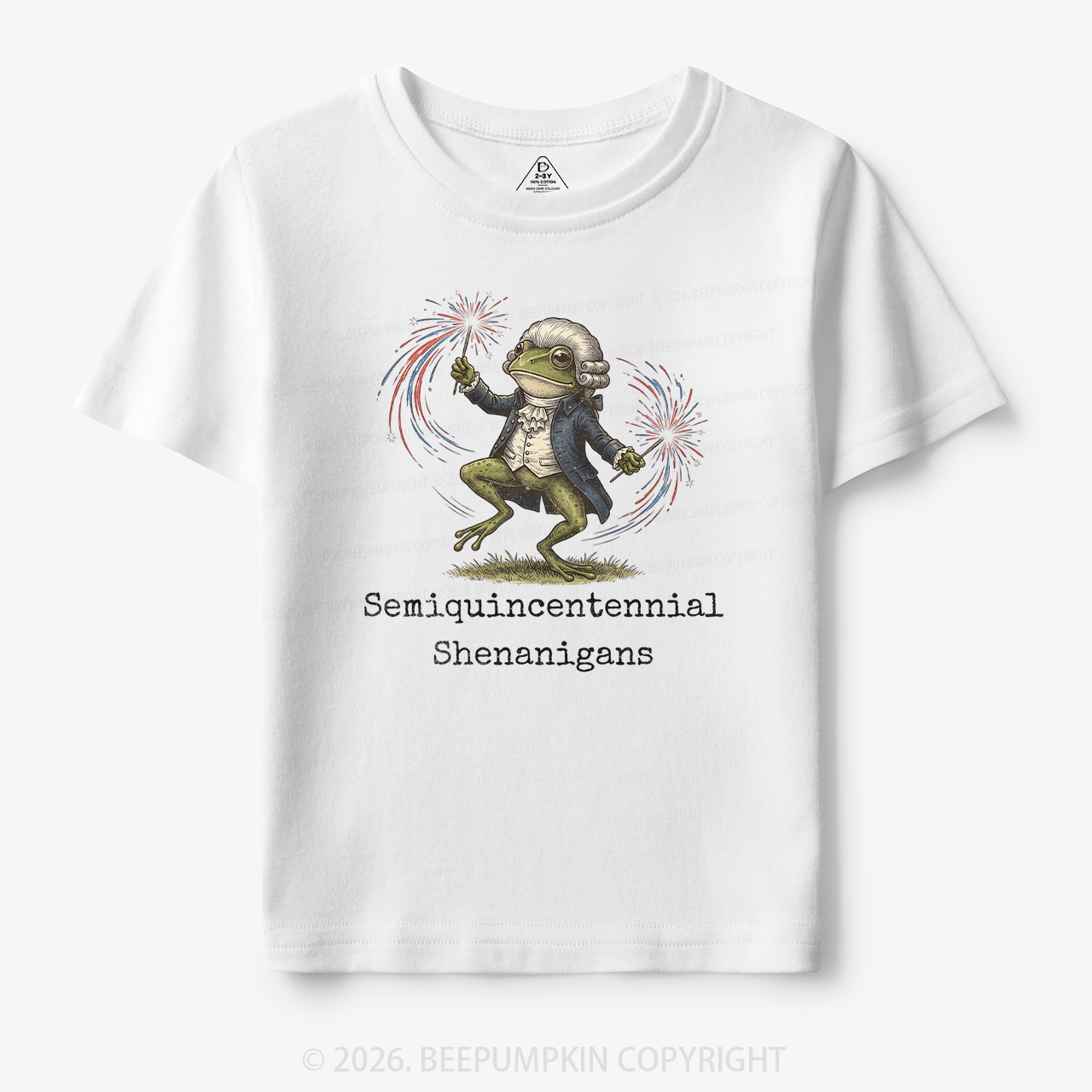 American 250th Anniversary Funny Frog Retro Toddler&Kid's Tees