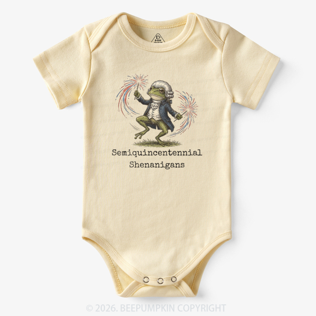 American 250th Anniversary Funny Frog Retro Bodysuit