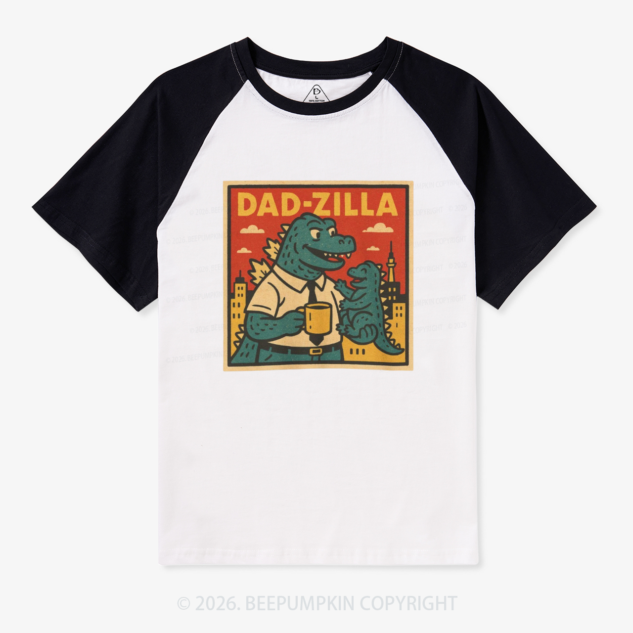 Dadzilla Retro Raglan T-shirt