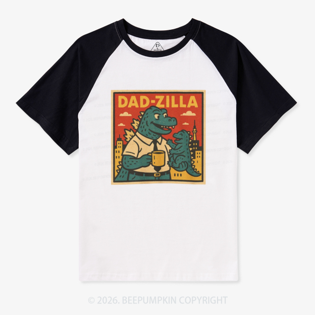 Dadzilla Retro Raglan T-shirt