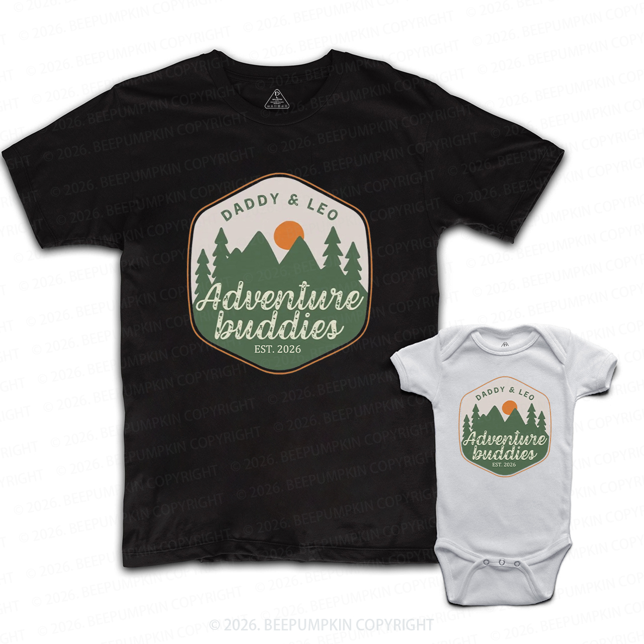 Personalized Adventure Buddies Father's Day Dad&Me Matching Shirts