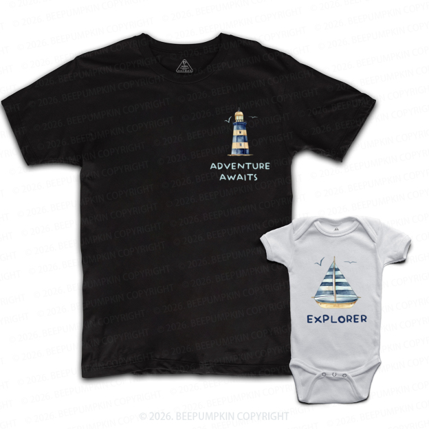Adventure Awaits And Explore Dad&Me Matching Shirts