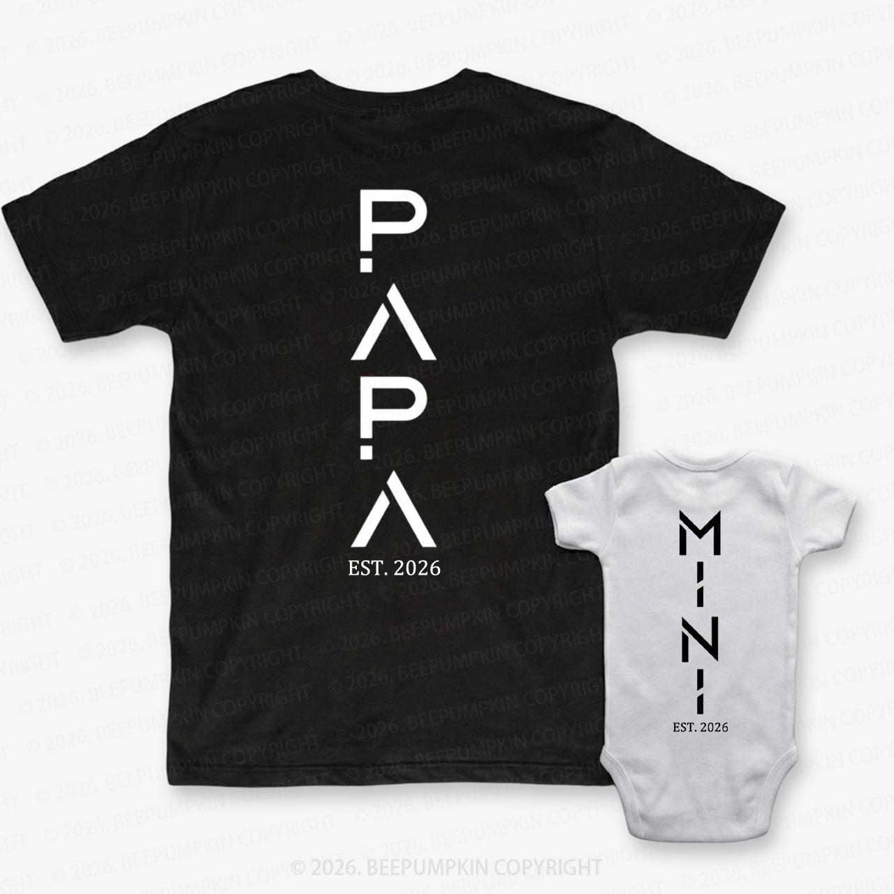 Personalized Papa Mini Dad&Me Matching Shirts