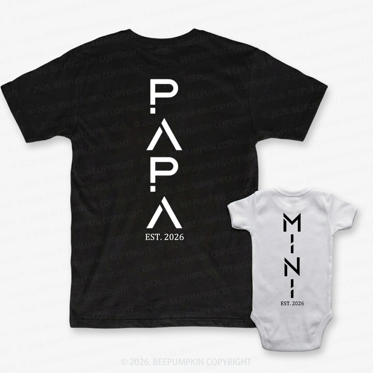 Personalized Papa Mini Dad&Me Matching Shirts