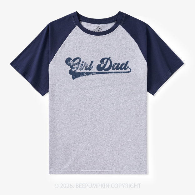 Girl Dad Father’s Day Retro Raglan T-shirt