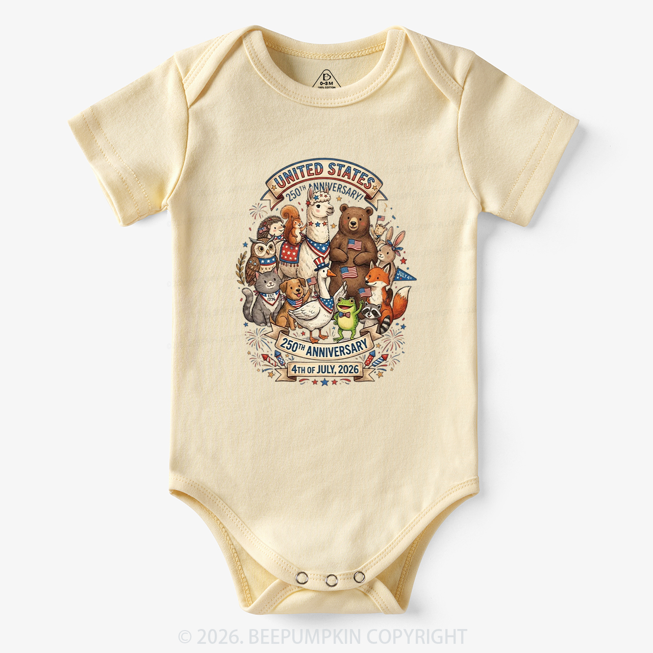 USA 250th Anniversary 4th of July Bodysuit